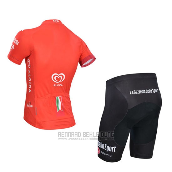 2014 Fahrradbekleidung Giro D'italien Rot Trikot Kurzarm und Tragerhose